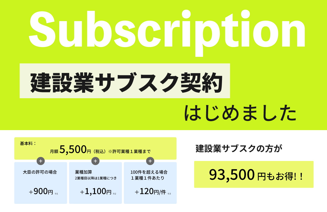 サブスク契約始めました。月額5500〜のオトクなサブス